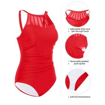 Stylish High Neck One Piece Swimsuit for Women