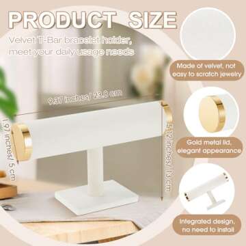 Wenqik 4 Pcs Bracelet Holder Beige Velvet Jewelry Display Set for Accessories