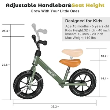 Bobike Balance Bike for 2-5 Year Olds - Adjustable & Safe