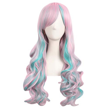 MapofBeauty Multi-color Lolita Long Curly Clip on Ponytails