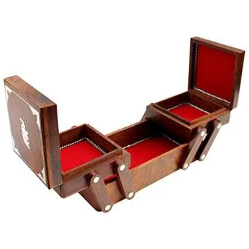 ITOS365 Handmade Wooden Jewelry Box/Case/Storage for Women Jewel Organizer Christmas Gift Items
