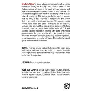 MyoBolic Whey - Organic Grass Fed Protein for Fitness