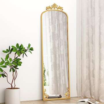 Elegant AZODY Arched Full Length Mirror for Home Decor