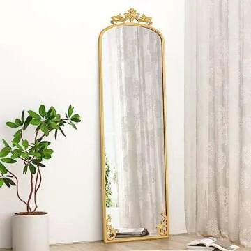 Elegant AZODY Arched Full Length Mirror for Home Decor