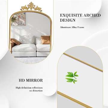 Elegant AZODY Arched Full Length Mirror for Home Decor