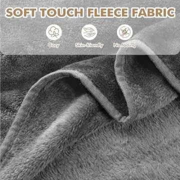 Tirrinia Travel Blanket Airplane Office Poncho 4 in 1 Premium Cozy Fleece Portable Poncho Blankets with Built-in Bag, Pocket