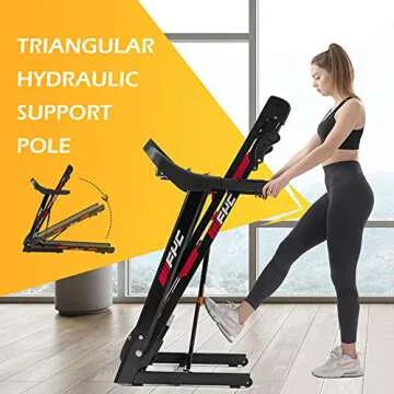 FYC Folding Treadmill - 330 LB Capacity, Bluetooth & Incline