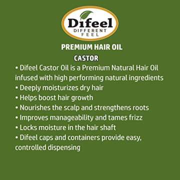 Difeel Premium 99% Natural Castor Hair Oil - 7.1 Ounce for Growth
