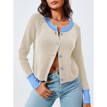 Trendy Saodimallsu Womens Cropped Cardigan Sweater