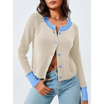 Trendy Saodimallsu Womens Cropped Cardigan Sweater