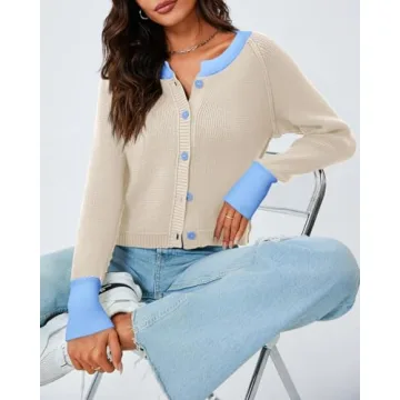 Trendy Saodimallsu Womens Cropped Cardigan Sweater