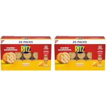 RITZ Cheese Sandwich Crackers - 20 Snack Packs with Creamy Filling