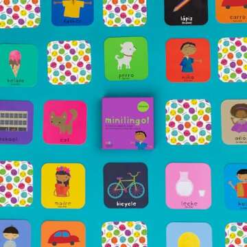 Minilingo: Spanish/English Bilingual flashcards, Perfect for Memory Card Game