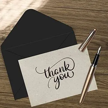 SallyFashion 100PCS C6 Black Paper Envelope, Triangle Seal Retro Simple Style for Business Wedding Party Holiday