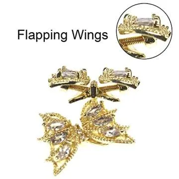 Tinsow 4 Pcs Butterfly Nail Art Jewelry for Weddings