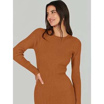 Stylish ANRABESS Long Sleeve Sweater Dress for Fall Fashion