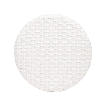 Beaumont Lane White Rattan Backless Bar Stool 24"