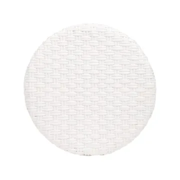 Beaumont Lane White Rattan Backless Bar Stool 24"