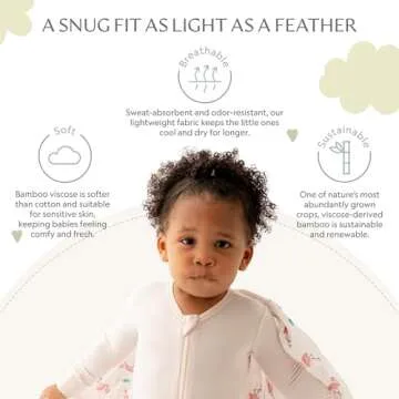 Peachy Pink Footie for Baby - 95% Viscose from Bamboo, 5% Spandex - Soft Newborn Sleepwear, Baby Pajamas, Unisex Baby Clothes, Zipper Romper, Long Sleeve Footed Onesie - Peachy Pink - Imported