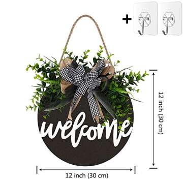 Charming POETIC WREATH Welcome Sign for Your Door