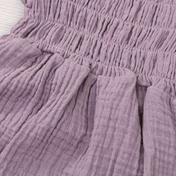 KCSLLCA Baby Girls Sleeveless Romper Set Sling Backless Jumpsuit Outfits with Headband