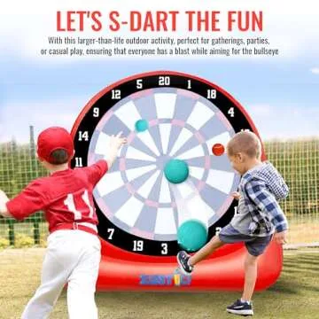 Giant Inflatable 6ft Tall Kick & Throw Darts Game | Soccer Darts Inflatable Dart Board with 6 Kick Balls, 6 Tennis Balls & Pumps | Perfect for Giant Yard Games, Giant Inflatable Games & Carnival Games