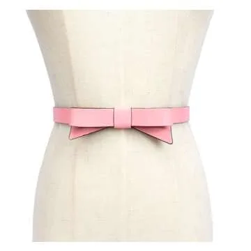 kate spade new york Women's .75 Inch Bow Belt, Strawberry Shake, S