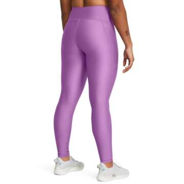 Under Armour Womens HeatGear Armour High No-Slip Waistband Pocketed Leggings, (560) Provence Purple / / Purple Ace, Medium