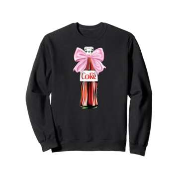 Diet Coke - Classic Bottle With Pink Coquette Bow Sweatshirt