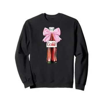 Diet Coke - Classic Bottle With Pink Coquette Bow Sweatshirt