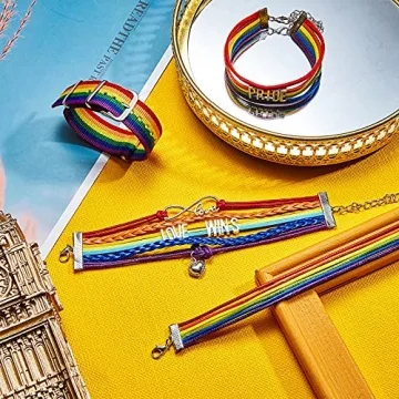 Hicarer 4 Piece Rainbow Pride Bracelet Set for All