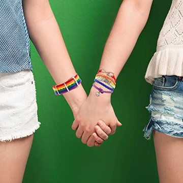 Hicarer 4 Piece Rainbow Pride Bracelet Set for All