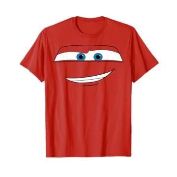 Disney Pixar Cars Lightning McQueen Big Face Short Sleeve T-Shirt