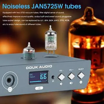 Douk Audio HiFi Tube Bluetooth Preamp Receiver Balanced XLR/RCA Pre-Amplifier Headphone Amp (H8)