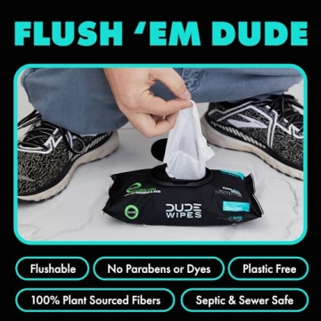DUDE Wipes - Mint Chill Flushable Wipes - 144 Count
