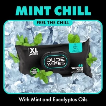 DUDE Wipes - Mint Chill Flushable Wipes - 144 Count