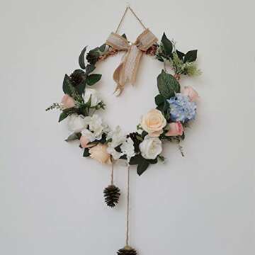 2 Pack 14 Inch Large Metal Floral Hoop Wreath Macrame Gold Hoop Rings for Making Wedding Wreath Decor and DIY Dream Catcher Wall Hanging Crafts