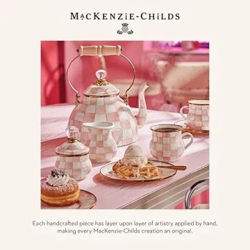 Mackenzie-Childs Enamel Everyday Bowl - Pink-and-White Check