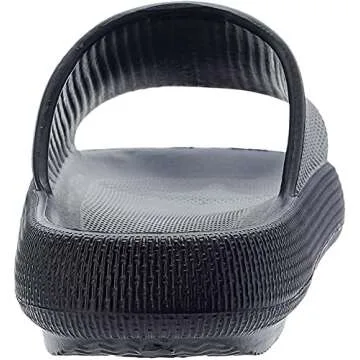 BRONAX Unisex House Slides for Women and Men Size 9 Indoor Pillow Slippers Sandals Sandles for Female Comfy Cushioning Thick Sole 40-41 Black