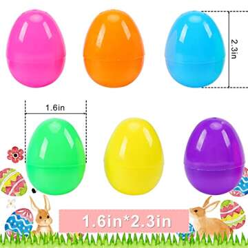 Abakuku 500 Pcs Assorted Bright Plastic Easter Eggs for Egg Hunts and Crafts