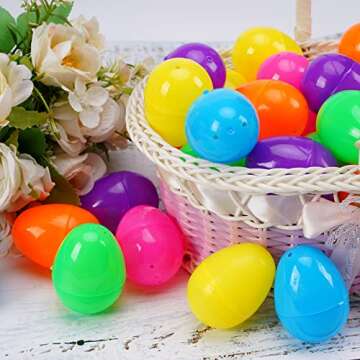 Abakuku 500 Pcs Colorful Plastic Easter Eggs for Celebrations