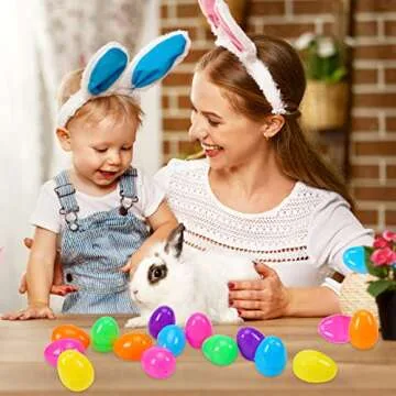 Abakuku 500 Pcs Colorful Plastic Easter Eggs for Celebrations