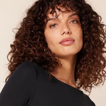 Essentials Women's Slim-Fit Boat Neck T-Shirt in Black