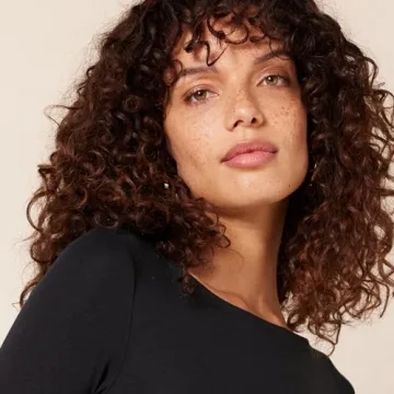 Essentials Women's Slim-Fit Boat Neck T-Shirt in Black