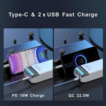 KONFULON Portable Charger 30000mAh Power Bank with LCD Display