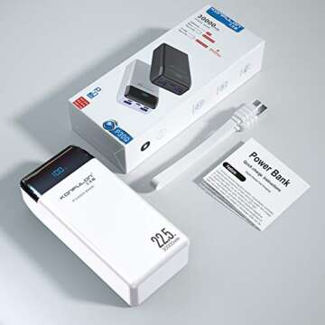 KONFULON Portable Charger 30000mAh Power Bank with LCD Display