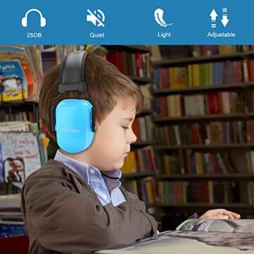 ProCase Kids Ear Protection, SNR 29 dB Noise Cancelling Headphones for Autism Children Toddler, Sound Proof Noise Reduction Earmuffs for Fireworks, Flight, Concert -Blue