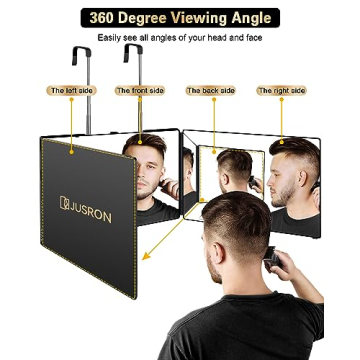 JUSRON 360 Viewing Angle Self Hair Cutting Mirror for Easy Grooming