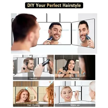 JUSRON 360 Viewing Angle Self Hair Cutting Mirror for Easy Grooming