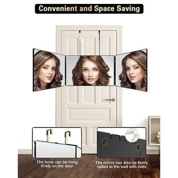 JUSRON 360 Viewing Angle Self Hair Cutting Mirror for Easy Grooming